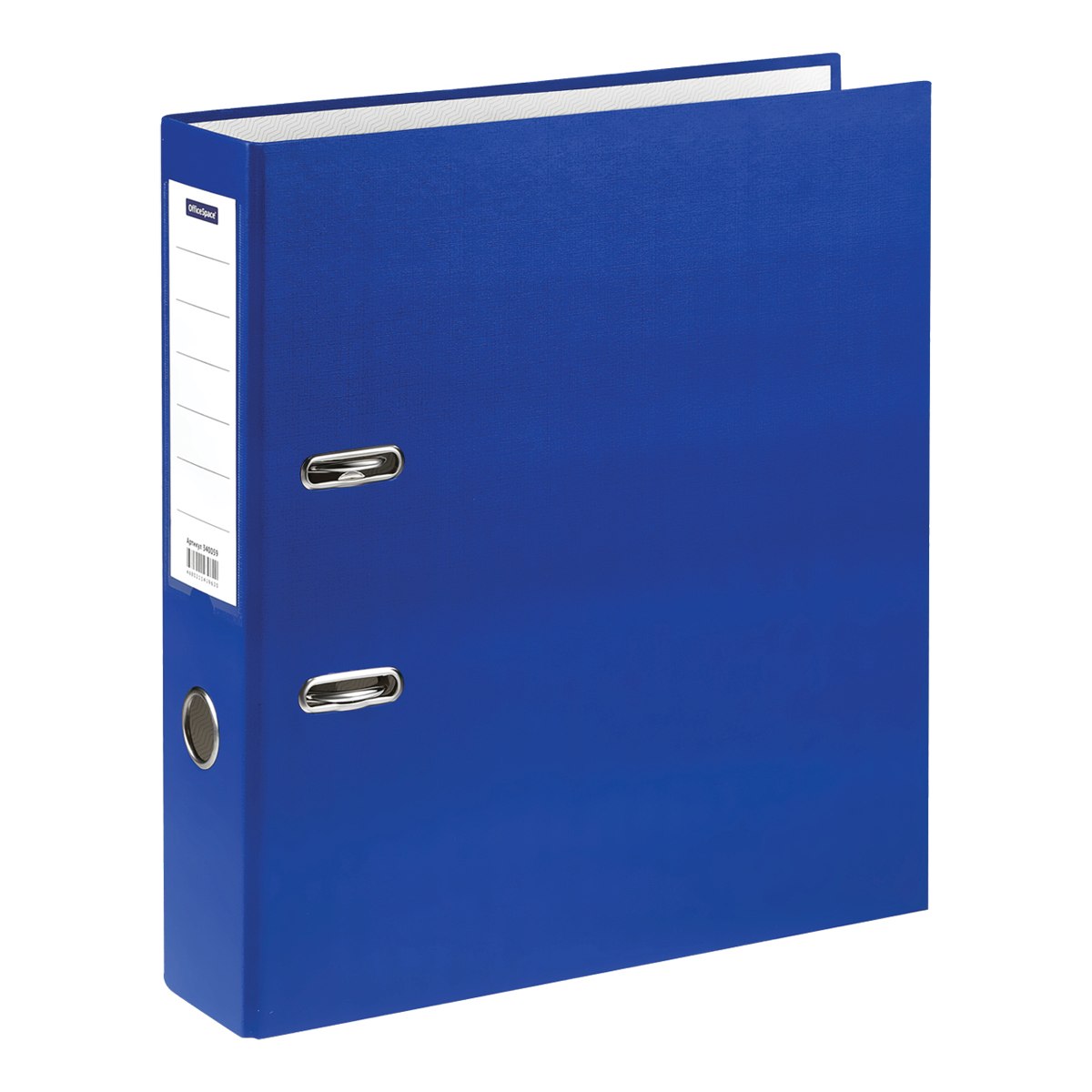 картинка Папка-регистратор, А4, корешок 75 мм, до 500 л, бумвинил, синий, с карманом, OfficeSpace, 340059 от магазина Альфанит в Кунгуре