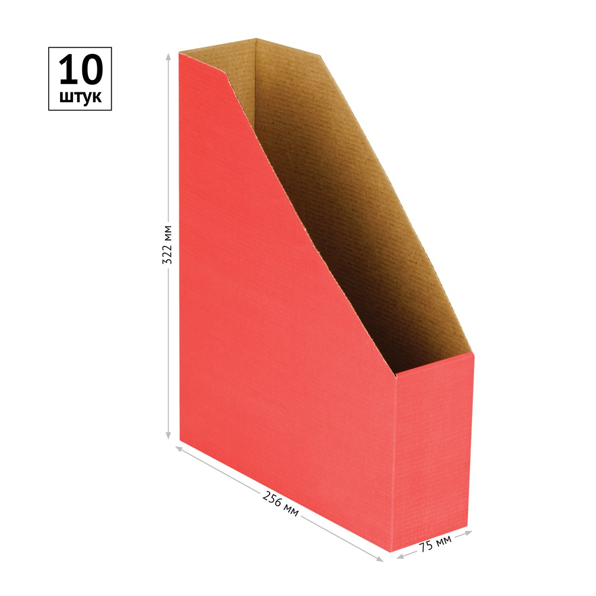 картинка Лоток для бумаг вертикальный 1 отдел, 322*256*75 мм, микрогофрокартон, красный, "Standard", OfficeSpace, 225416 от магазина Альфанит в Кунгуре