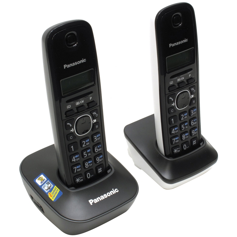 картинка Радиотелефон Panasonic KX-TG1612RU1, темно-серый и белый от магазина Альфанит в Кунгуре