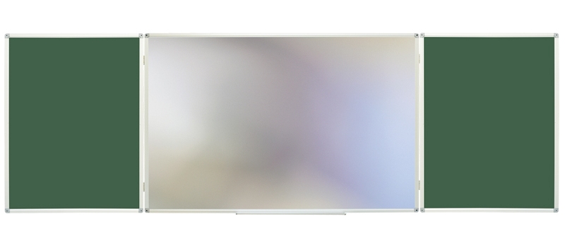 картинка Доска магнитно-меловая, 300*100/100*75*2 см, алюминиевая рамка, трехсекционная, OfficeSpace, 307564 от магазина Альфанит в Кунгуре