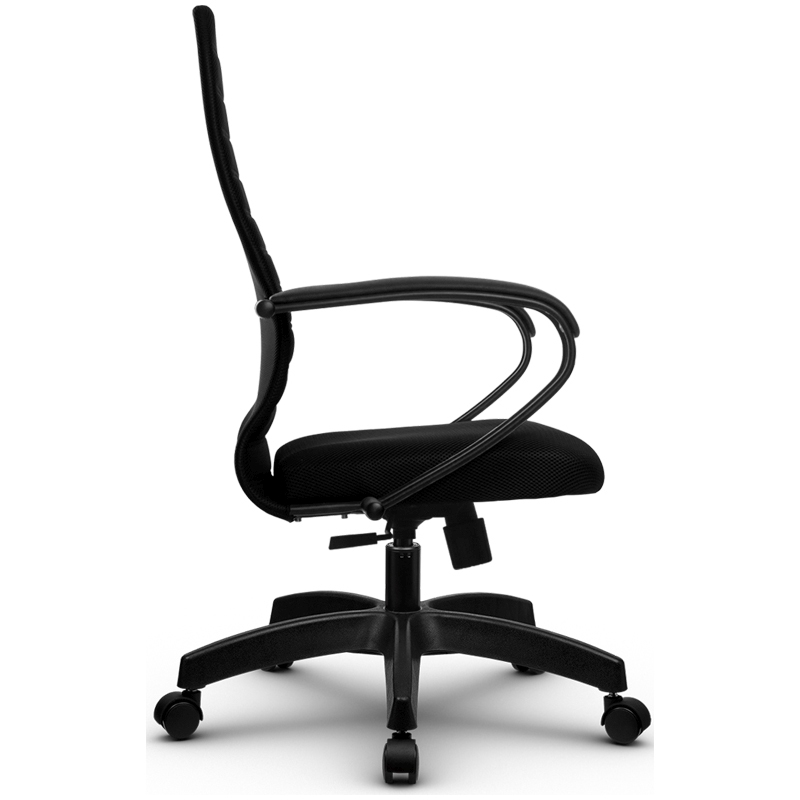 картинка Кресло офисное МЕТТА "SU-СP-10 PL", ткань, черный, низкая спинка-сетка, z308967347/z312458022 от магазина Альфанит в Кунгуре