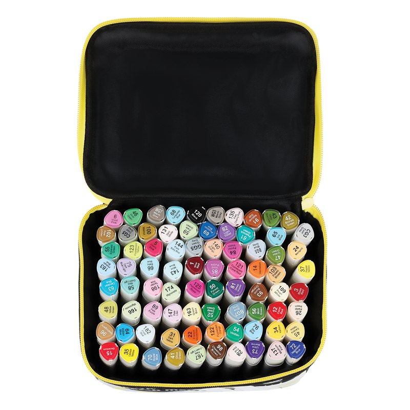картинка Скетч-маркеры двусторонние, 80 цв, 80 шт, трехгранный корпус, в сумке, основные цвета, MESHU, MS_53448 от магазина Альфанит в Кунгуре