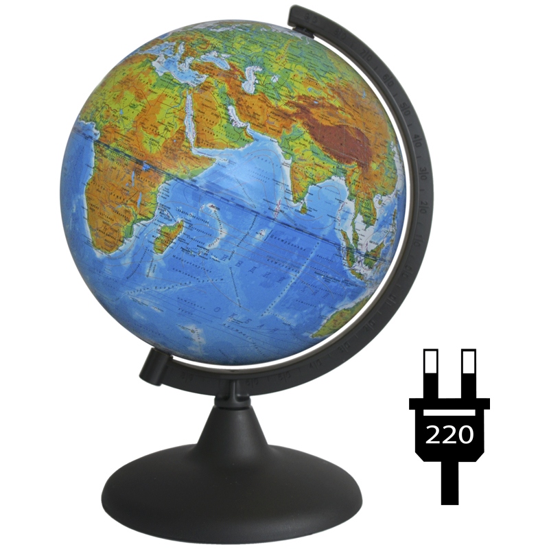 картинка Глобус физико-политический, 21 см, с подсветкой, на подставке, Глобусный мир, 10093 от магазина Альфанит в Кунгуре