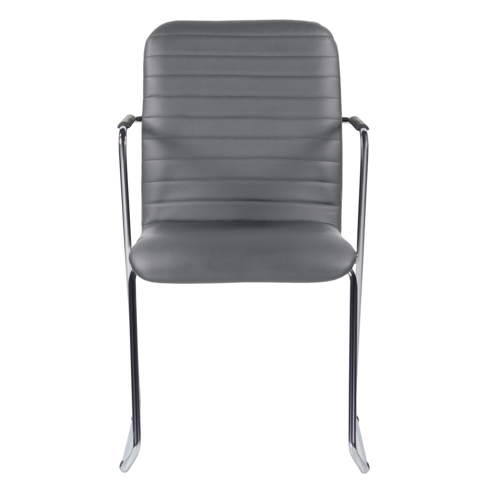 картинка Кресло для приемных и переговорных BRABIX "Visit CF-101", экокожа, темно-серый, 532561 от магазина Альфанит в Кунгуре