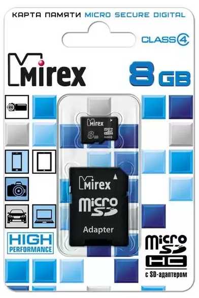 картинка Карта памяти micro-SDHC Mirex 8 GB Class 4, с адаптером, 13613-ADTMSD08 от магазина Альфанит в Кунгуре