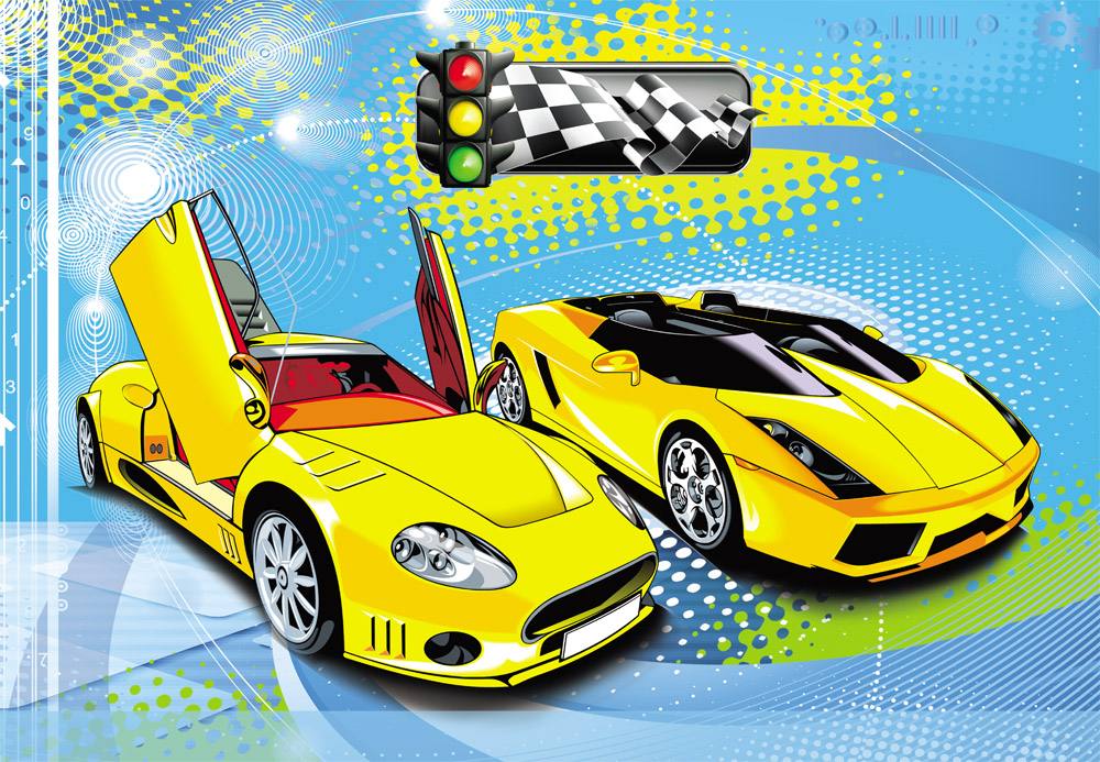 картинка Настольное покрытие, А3, для лепки, "Два жёлтых авто", НПД-3460 от магазина Альфанит в Кунгуре