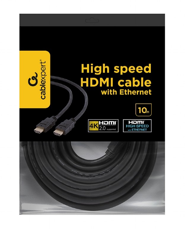 картинка Кабель соединительный аудио-видео Cablexpert Gold v2.0 HDMI (M) — HDMI (M), 10,0 м, черный, CC-HDMI4-10M от магазина Альфанит в Кунгуре