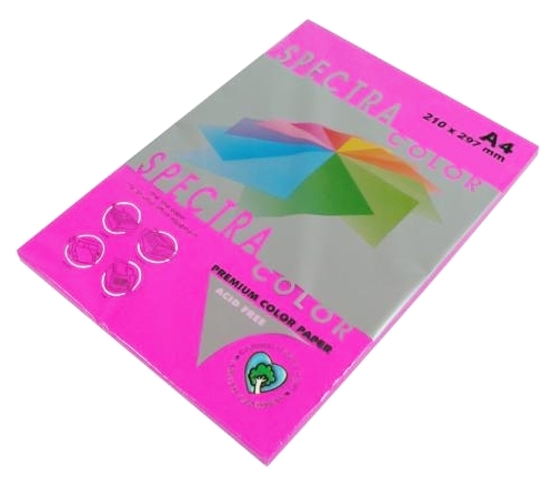 картинка Бумага офисная цветная, А4, 100 л, 1 цв, 80 г/м2, розовый неон, Spectra Color от магазина Альфанит в Кунгуре