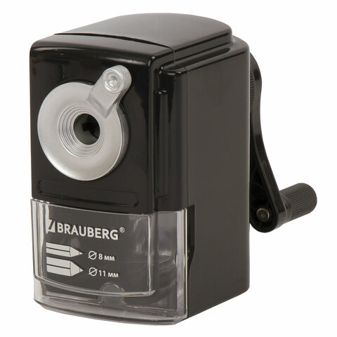 картинка Точилка механическая, металлический механизм, черный, крепление к столу, "STYLE", BRAUBERG, 228482 от магазина Альфанит в Кунгуре