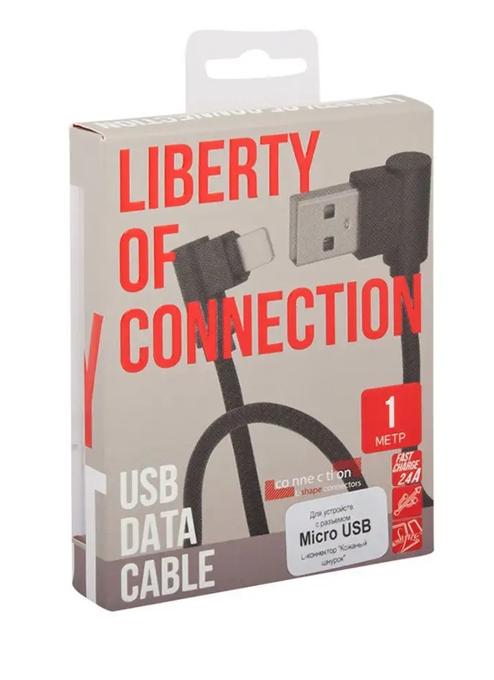 картинка Кабель соединительный для мобильных устройств Liberty Project USB 2.0 AM — micro-USB, 1,0 м, черный, кожаный шнур, 0L-00040641 от магазина Альфанит в Кунгуре
