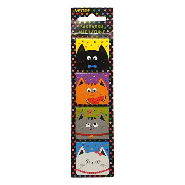 картинка Набор закладок магнитных, 4 шт, ассорти, "Коты", deVente, 8065927 от магазина Альфанит в Кунгуре