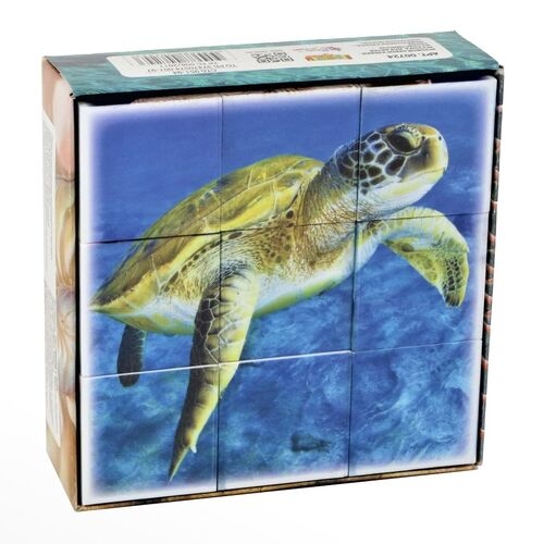 картинка Кубики, 9 шт, "Обитатели морей", StepPuzzle, 00724 от магазина Альфанит в Кунгуре