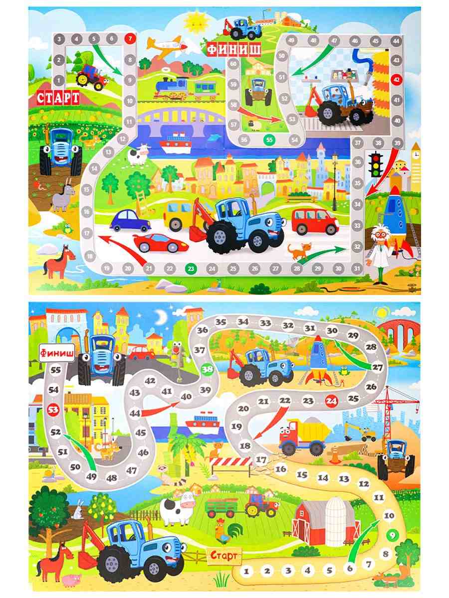 картинка Игра-ходилка, 2 в 1, "Синий трактор", Рыжий кот, ИН-5776, 321633 от магазина Альфанит в Кунгуре