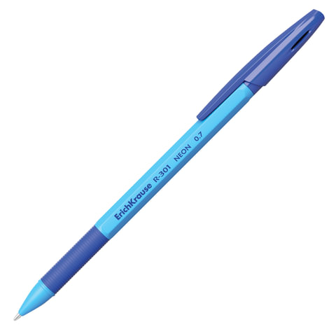 картинка Ручка шариковая, 0,7 мм, синяя, корп. ассорти, грип, "R-301", Erich Krause, 42751 от магазина Альфанит в Кунгуре