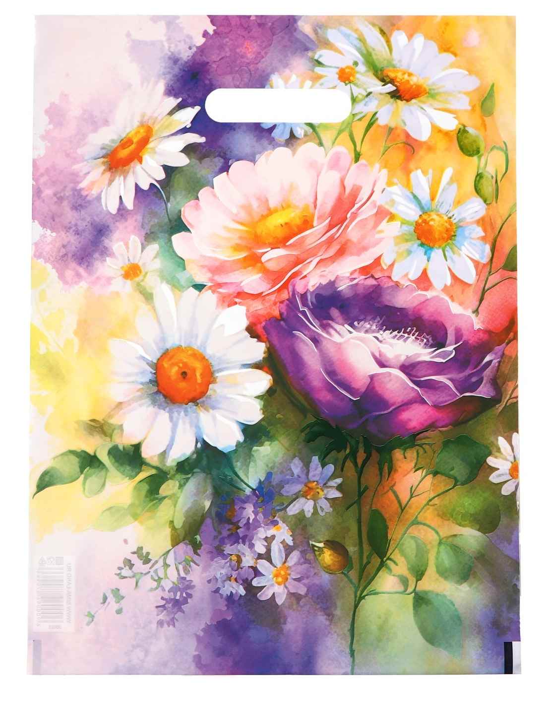 картинка Пакет, 30*40 см, 50 мкм, вырубная ручка, полиэтилен, "Полевые цветы", 9687096 от магазина Альфанит в Кунгуре