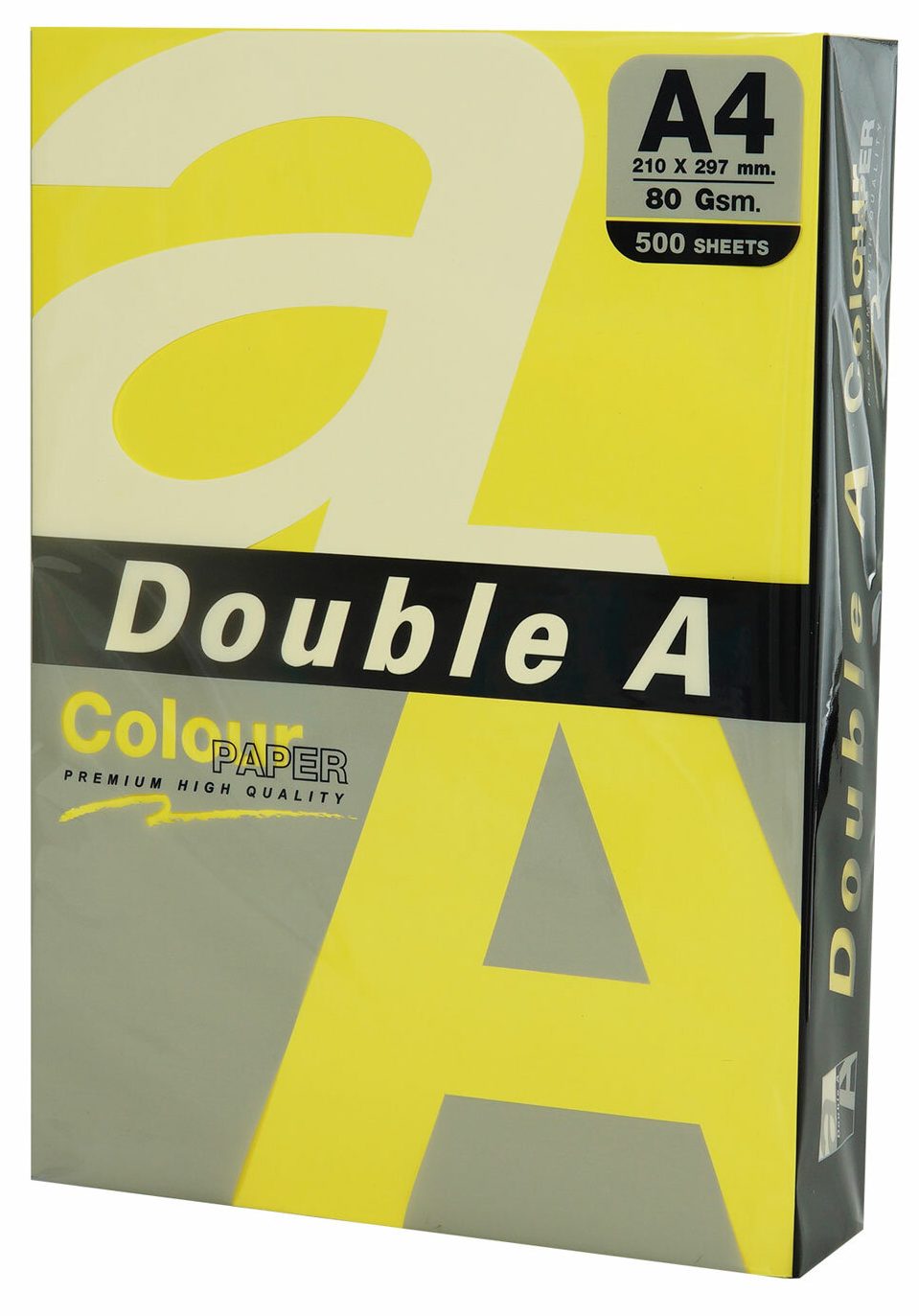 картинка Бумага офисная цветная, А4, 500 л, 1 цв, 80 г/м2, желтый интенсив, Double A, 115127 от магазина Альфанит в Кунгуре