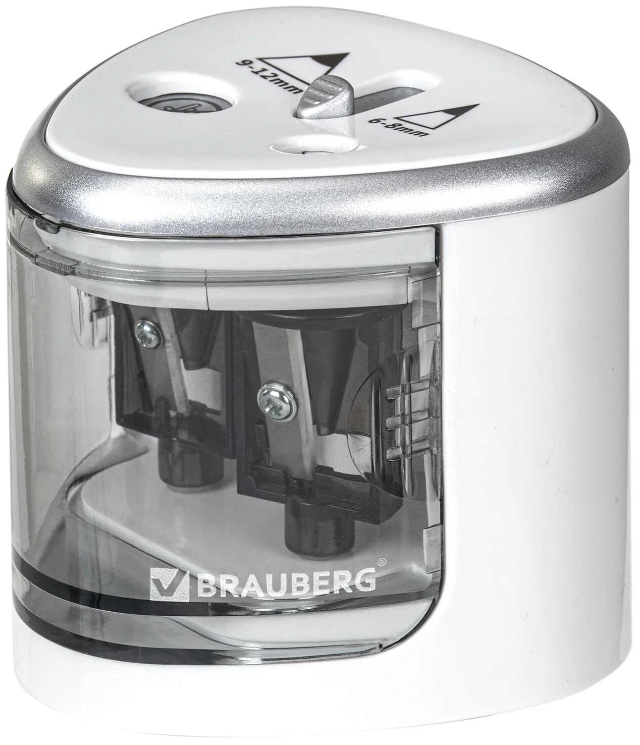 картинка Точилка электрическая, 6*12 мм, 4 батарейки АА, белая, "Dual", BRAUBERG, 270580 от магазина Альфанит в Кунгуре