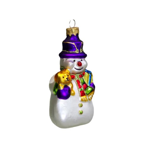 картинка Подвеска новогодняя, 12 см, стекло, "Снеговик милый", 6757050 от магазина Альфанит в Кунгуре