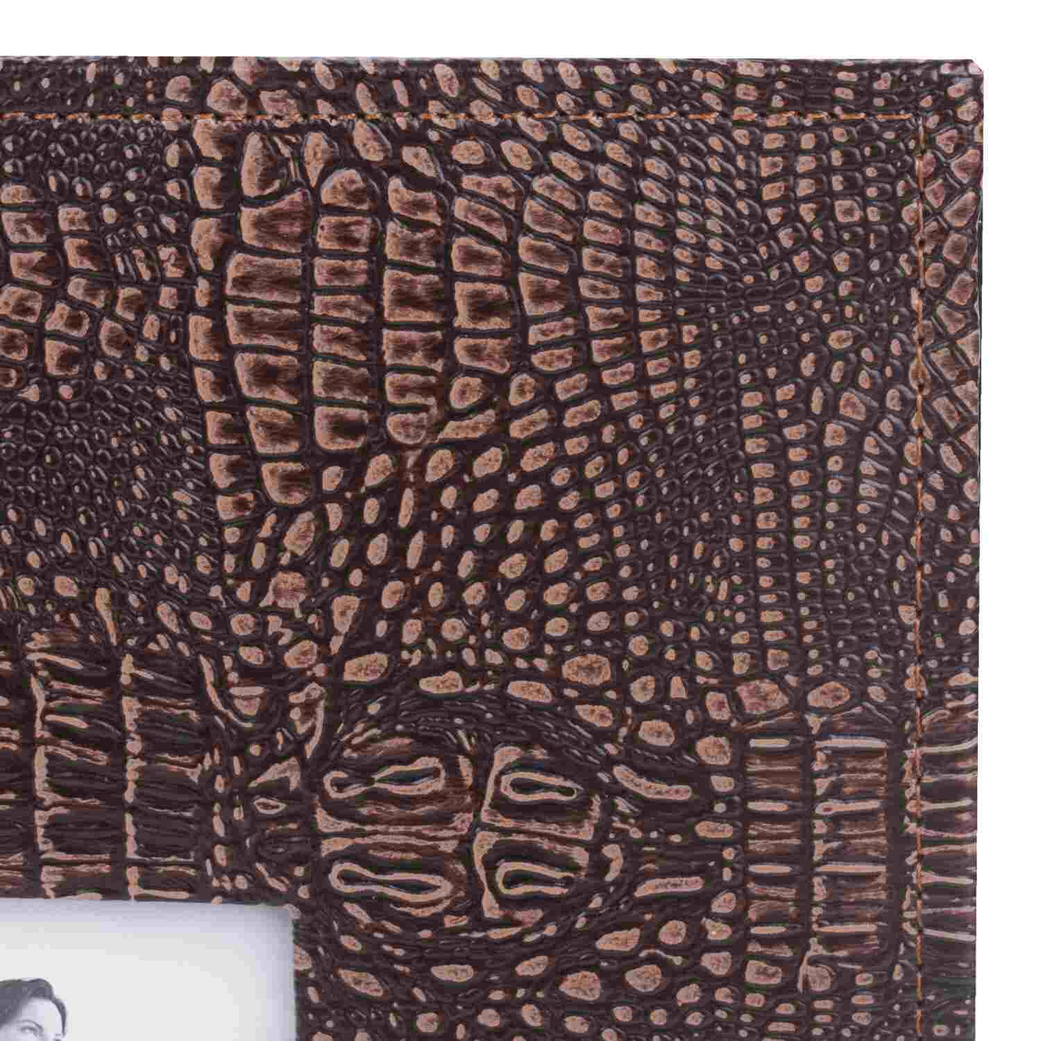 картинка Фотоальбом, 23*28 см, 20 магнитных листов, под кожу крокодила, темно-коричневый, BRAUBERG, 390493 от магазина Альфанит в Кунгуре