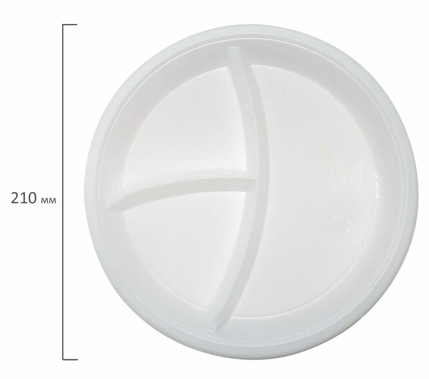 картинка Тарелки одноразовые 100 шт, 21 см, пластик, белый, 3-х секционные, LAIMA, 608771 от магазина Альфанит в Кунгуре