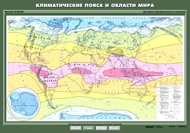 картинка Карта мира, 100*140см, 1:25 млн, "Климатические пояса и области", Спектр от магазина Альфанит в Кунгуре