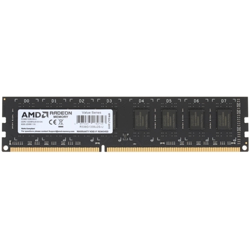 картинка Модуль памяти DIMM 8 GB, AMD Radeon Radeon R3 Value Series CL9 PC10600, DDR3, 1333 МГц, R338G1339U2S от магазина Альфанит в Кунгуре