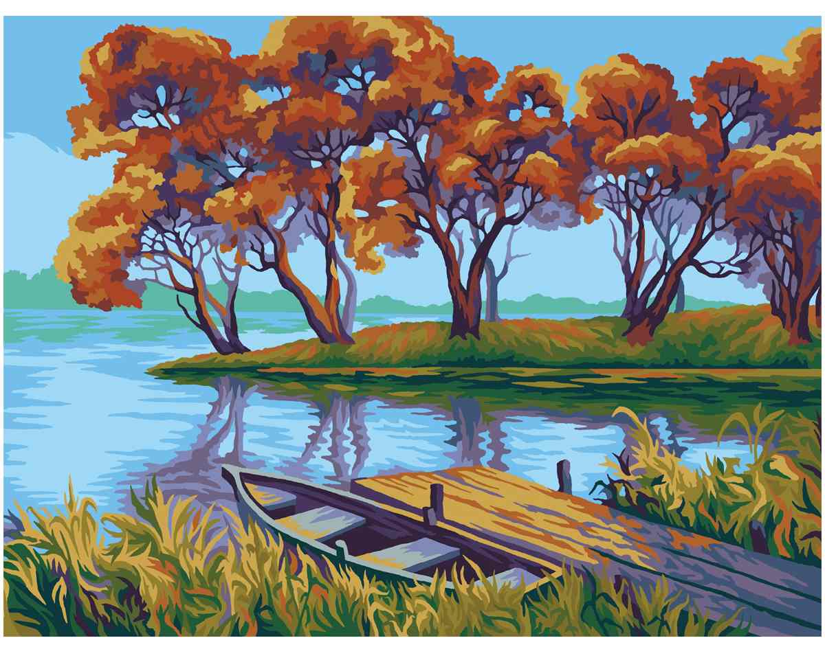картинка Картина по номерам, 30*40 см, на картоне, "Осенний пейзаж", Три совы, КК_53770 от магазина Альфанит в Кунгуре