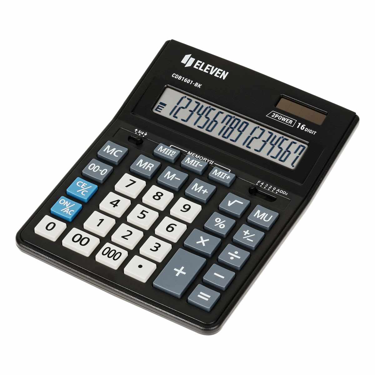 картинка Калькулятор настольный, 16 разрядов, 15,5*20,5*3,5 см, двойное питание, "Business Line", Eleven, CDB1601-BK от магазина Альфанит в Кунгуре