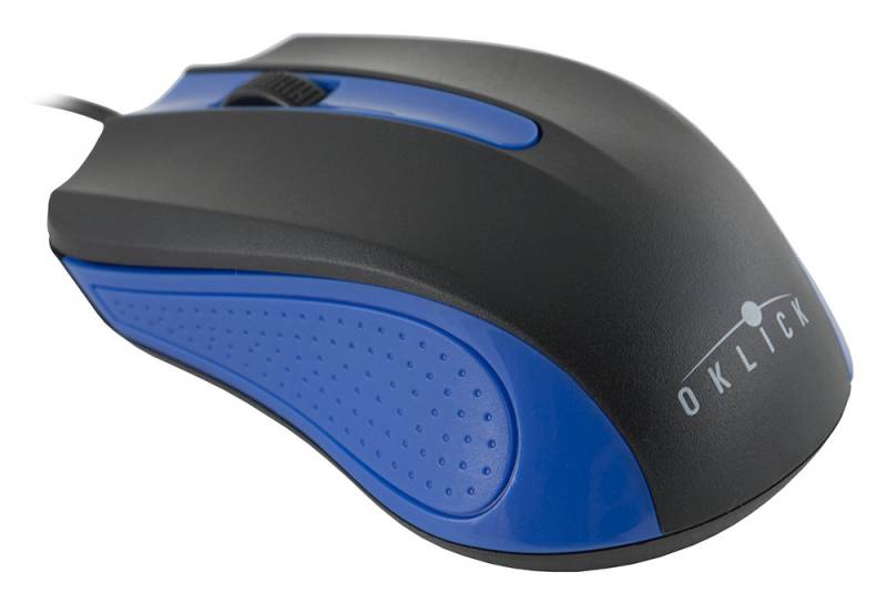 картинка Мышь проводная Oklick 225M, 1200 dpi, USB, черный/синий, M353RU BL от магазина Альфанит в Кунгуре