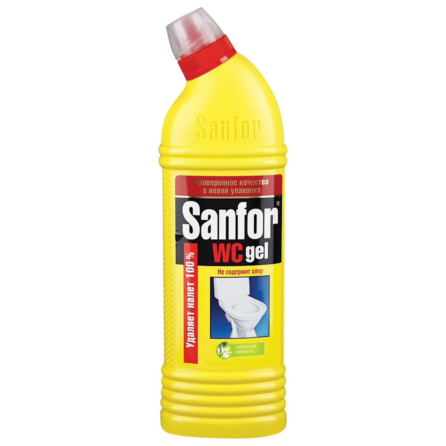 картинка Средство чистящее для санузла, 1 кг, бутыль, гель, "Антиналет. Лимонная свежесть", Sanfor от магазина Альфанит в Кунгуре