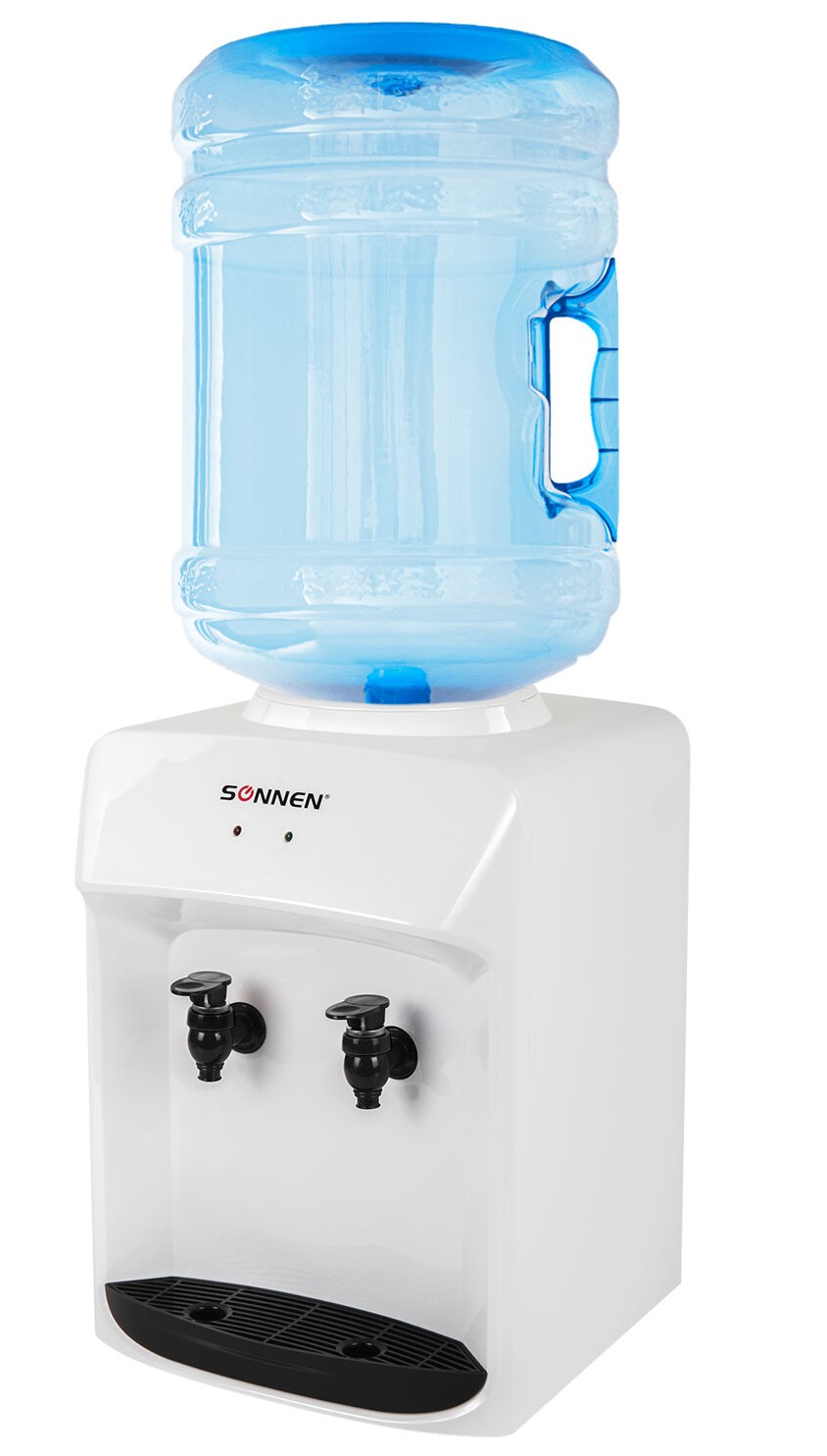 картинка Кулер для воды, настольный, 2 крана, без нагрева и охлаждения, белый, SONNEN TS-01WT, 455411 от магазина Альфанит в Кунгуре