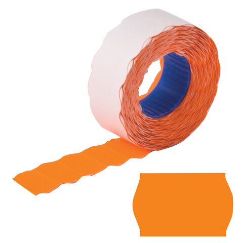 картинка Ценники, 22*12 мм, 5 рул., по 800 шт, волна, оранжевый, BRAUBERG, 123574 от магазина Альфанит в Кунгуре