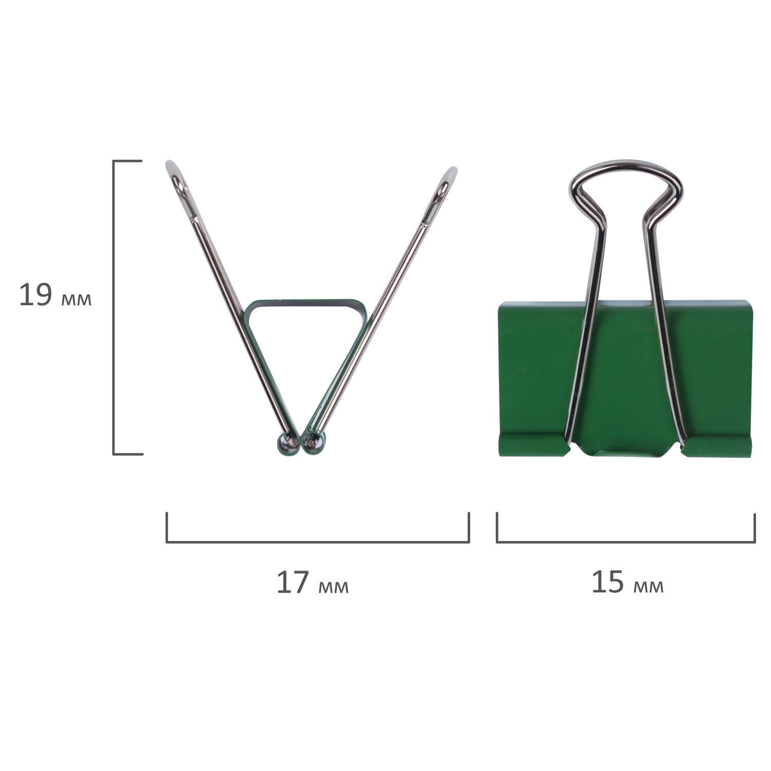 картинка Зажимы для бумаг 15 мм, 12 шт, цветные, на 45 листов, BRAUBERG, 224469 от магазина Альфанит в Кунгуре