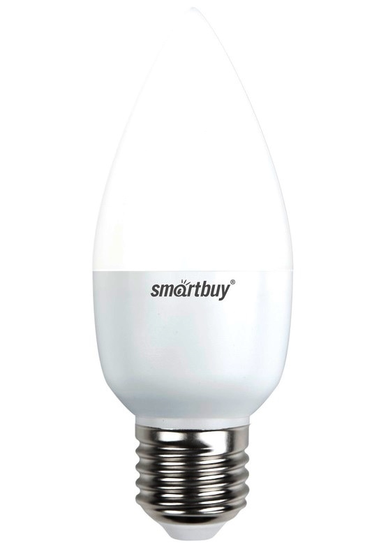 картинка Лампа светодиодная SmartBuy, цоколь E27, свеча, 5Вт, 3000К, 450Лм, SBL-C37-05-30K-E27 от магазина Альфанит в Кунгуре