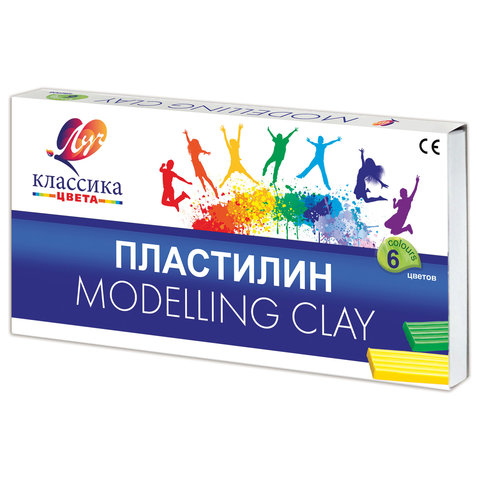 картинка Пластилин, 6 цв, 6 шт, 120 гр, со стеком, "Классика", Луч, 12С 878-08 от магазина Альфанит в Кунгуре