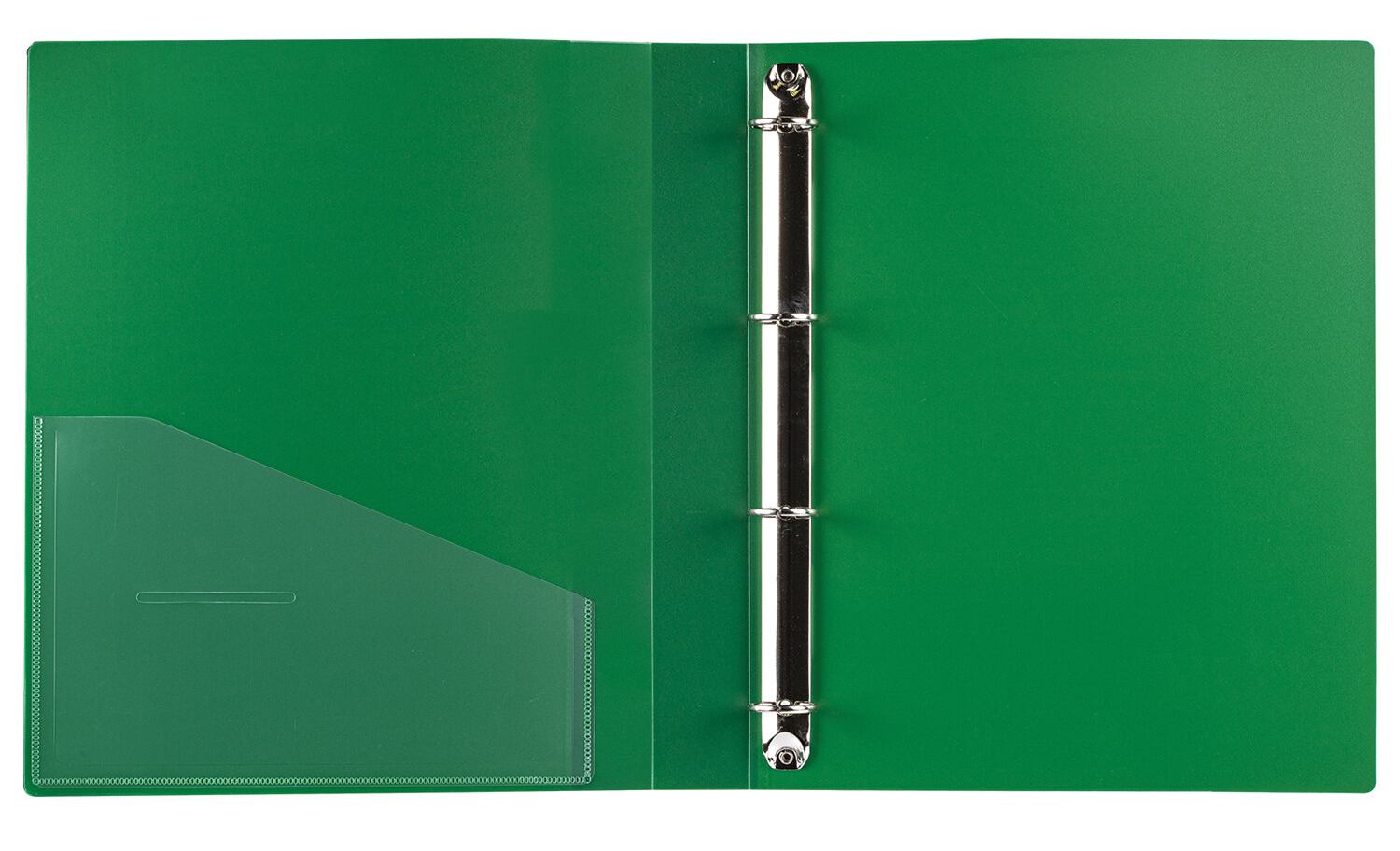 картинка Папка на 4-х кольцах, А4, 800 мкм, корешок 40 мм, до 300 л, пластик, зеленый, "Extra", BRAUBERG, 270550 от магазина Альфанит в Кунгуре