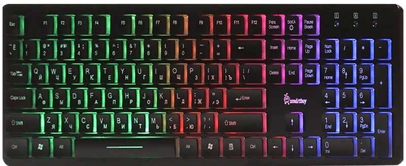 картинка Клавиатура проводная SmartBuy ONE 305, USB, мультимедиа, черный, подсветка, SBK-305U-K от магазина Альфанит в Кунгуре