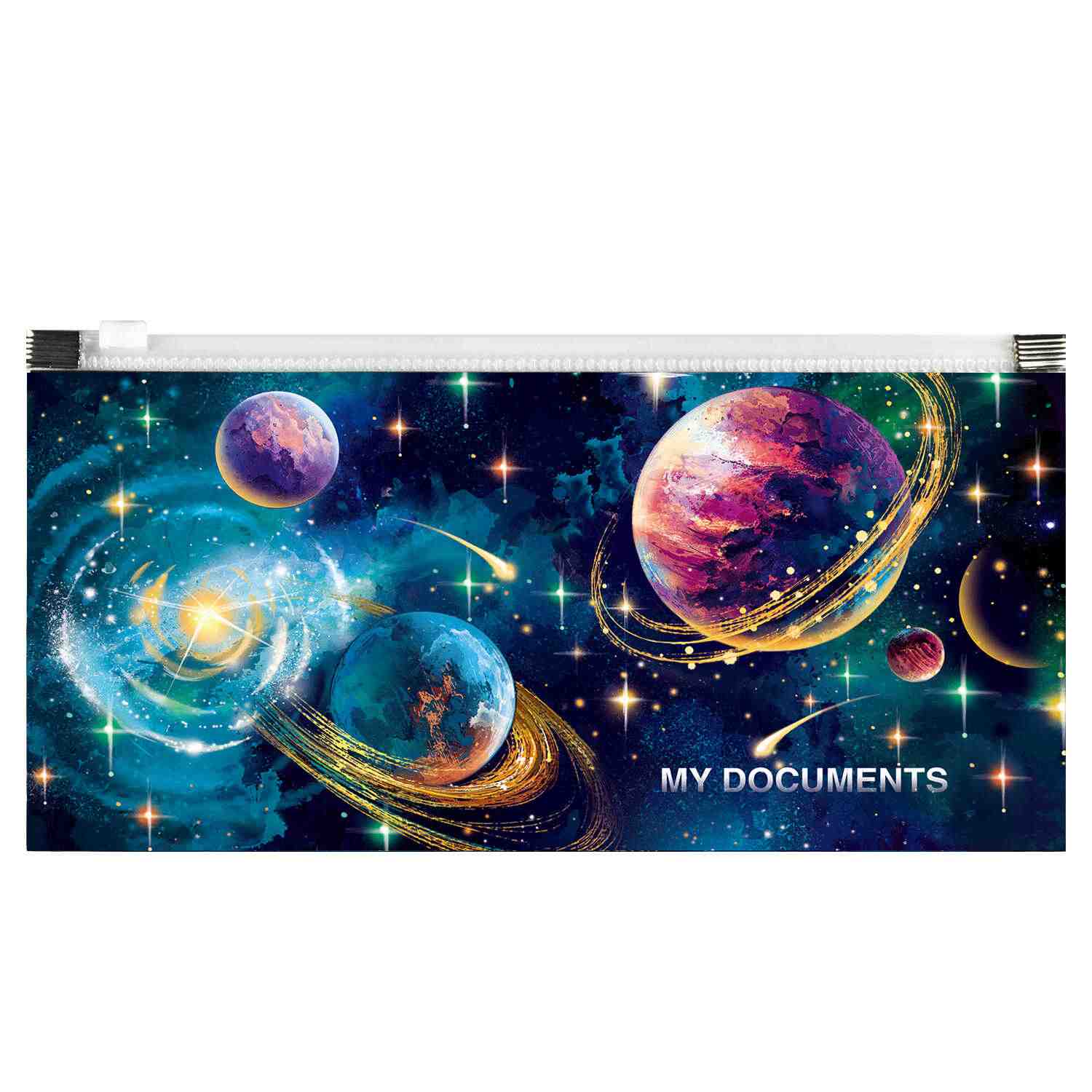 картинка Папка-конверт на молнии, В5, с рисунком, "Космос", Феникс+, 59380 от магазина Альфанит в Кунгуре