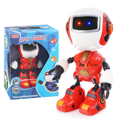картинка Робот, 7*4*11,5 см, красный, на батарейках, 2287 от магазина Альфанит в Кунгуре