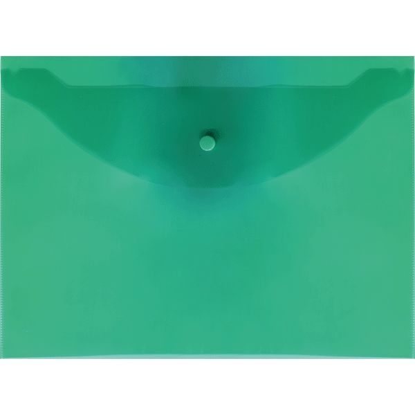 картинка Папка-конверт на кнопке, А4, 120 мкм, прозрачный зеленый, Attomex, 3071817 от магазина Альфанит в Кунгуре