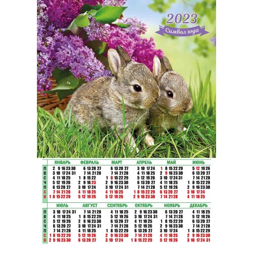 картинка Календарь листовой 2023 год, А2, "Символ года", Квадра, 7562 от магазина Альфанит в Кунгуре