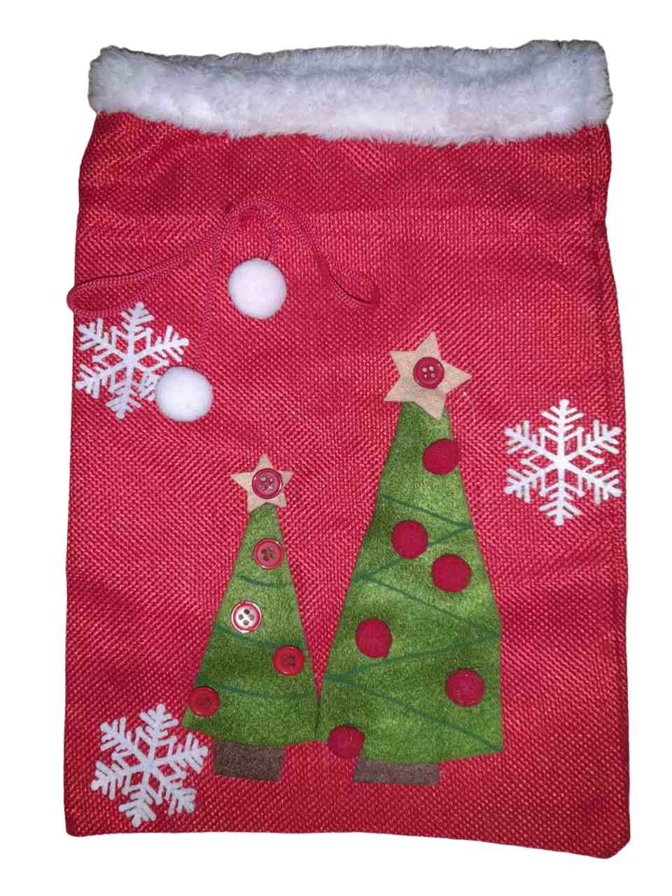 картинка Мешок для подарка, 29,5*20,5 см, текстиль, красный, "С Новым годом", 2143 от магазина Альфанит в Кунгуре