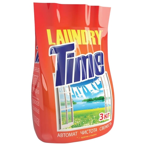 картинка Порошок стиральный 3 кг, автомат, свежесть, Laundry Time, 604637 от магазина Альфанит в Кунгуре