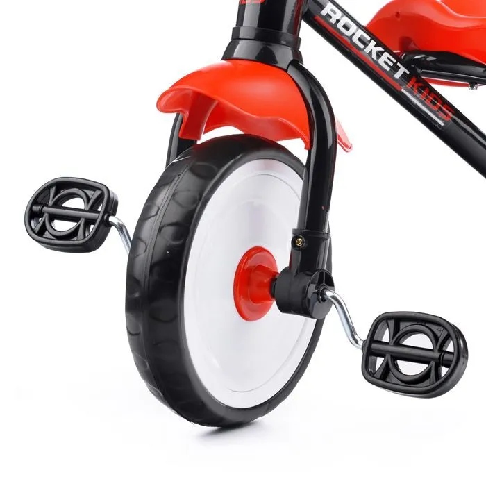 картинка Велосипед 3-х колесный, 68*43,5*56 см, до 25 кг, белый/красный, Oubaloon, R0135 от магазина Альфанит в Кунгуре