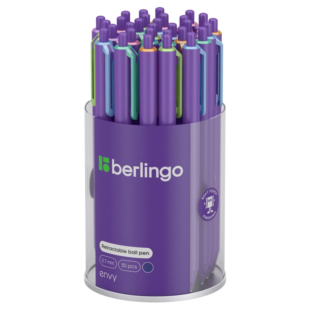 картинка Ручка шариковая автомат, 0,7 мм, синяя, корп. фиолетовый, "Envy", Berlingo, CBm_07099 от магазина Альфанит в Кунгуре