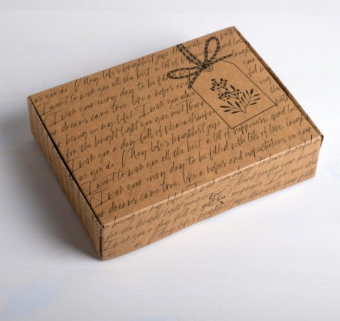 картинка Коробка подарочная прямоугольная, 5*15*21 см, крафт, Дарите счастье, 4789092 от магазина Альфанит в Кунгуре