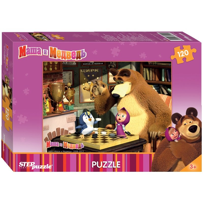картинка Пазл 120 эл., "Маша и медведь", StepPuzzle, 75116 от магазина Альфанит в Кунгуре