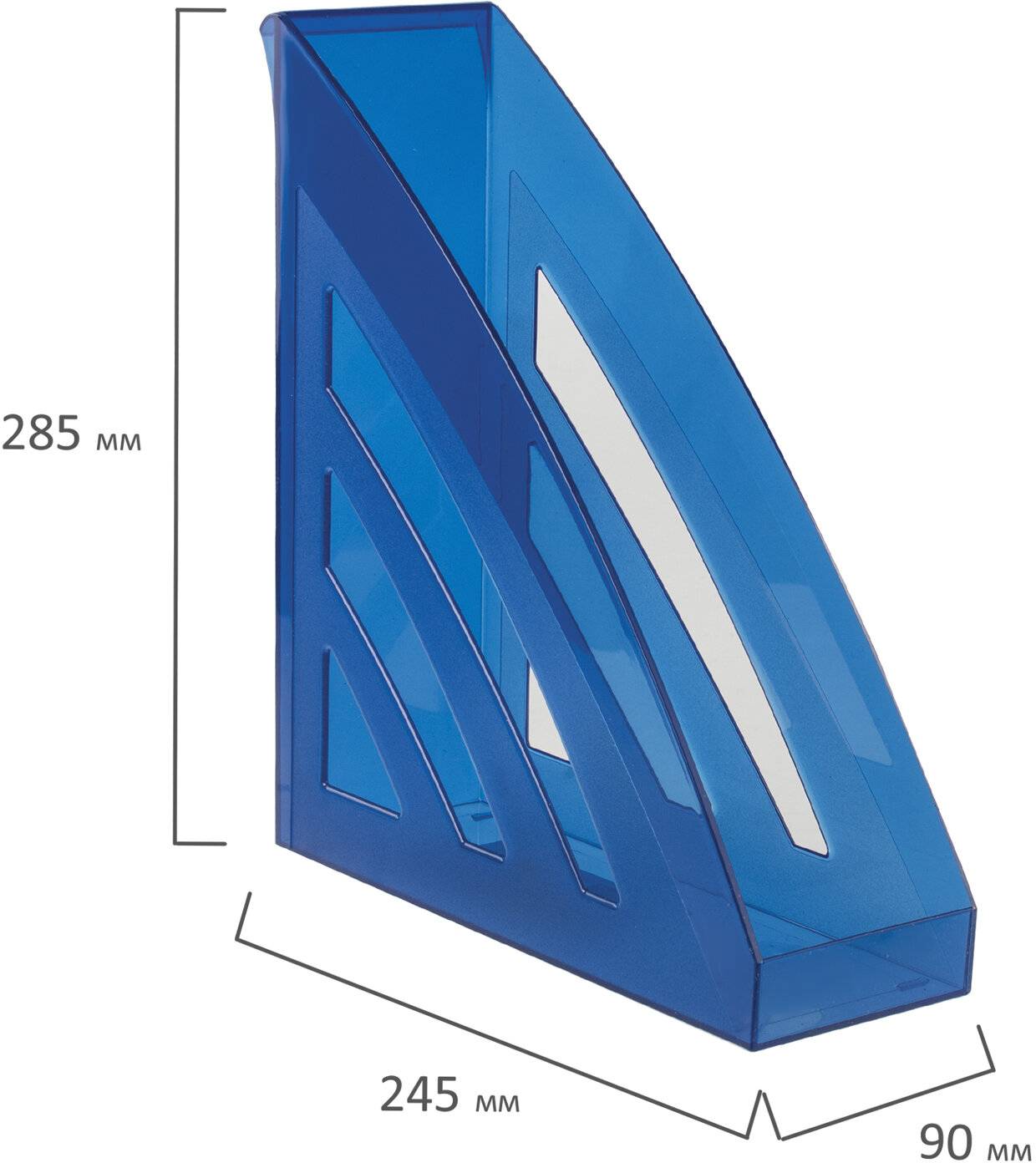 картинка Лоток для бумаг вертикальный 1 отдел, 245*90*285 мм, пластик, синий, "Office style", BRAUBERG, 237282 от магазина Альфанит в Кунгуре