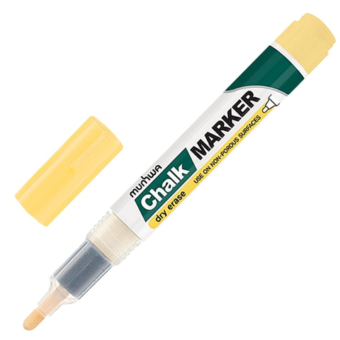 картинка Маркер меловой, 3 мм, желтый, спиртовая основа, "Chalk Marker", MunHwa, CM-08 от магазина Альфанит в Кунгуре
