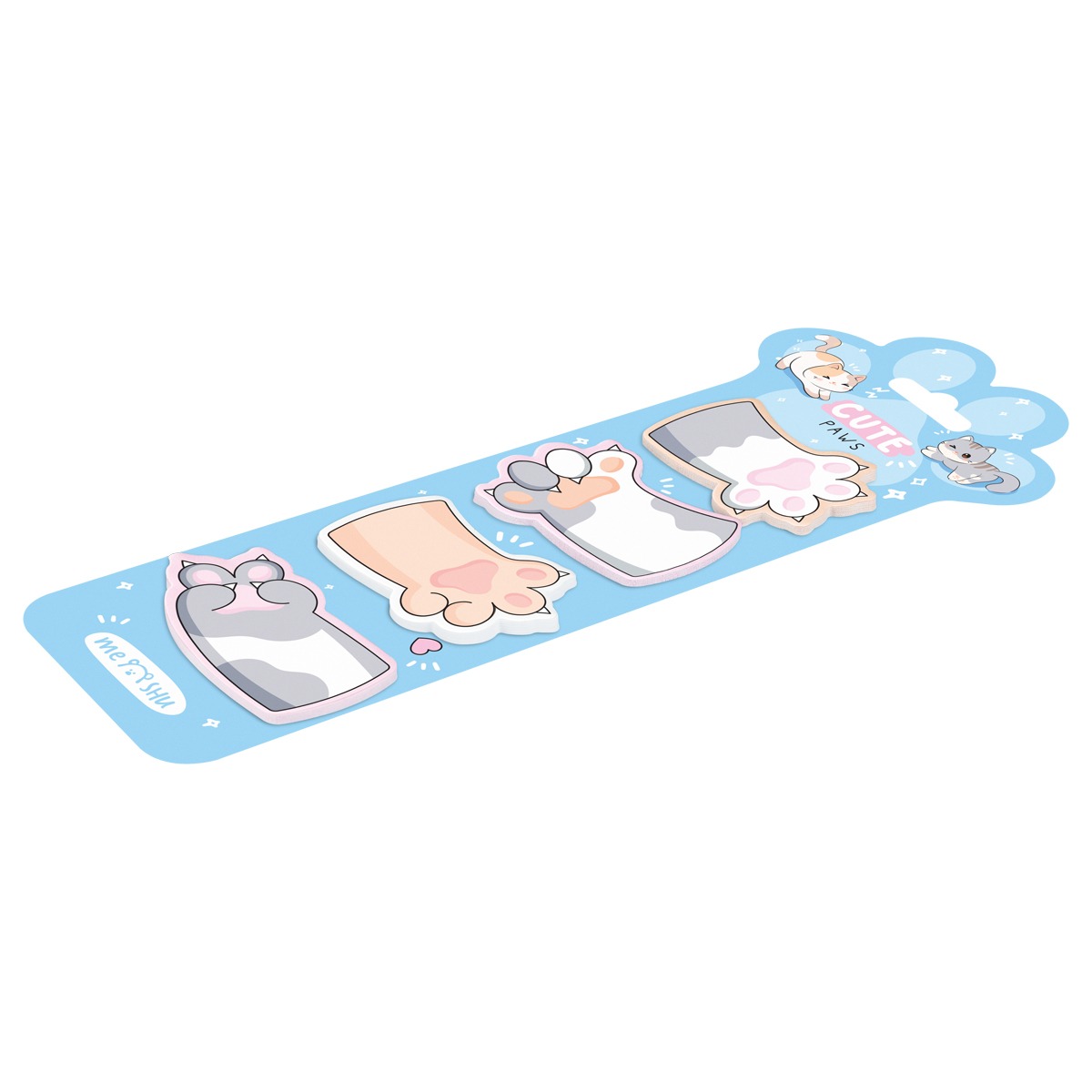 картинка Закладки-флажки самоклеящиеся, 80 л, 4 цв, бумага, "Cute Paws", MESHU, MS_54266 от магазина Альфанит в Кунгуре